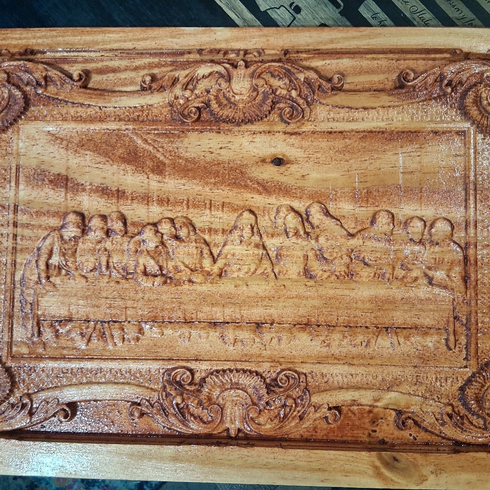 12x16 3d Last Supper Intricately Carved Wooden Wall Art Decor